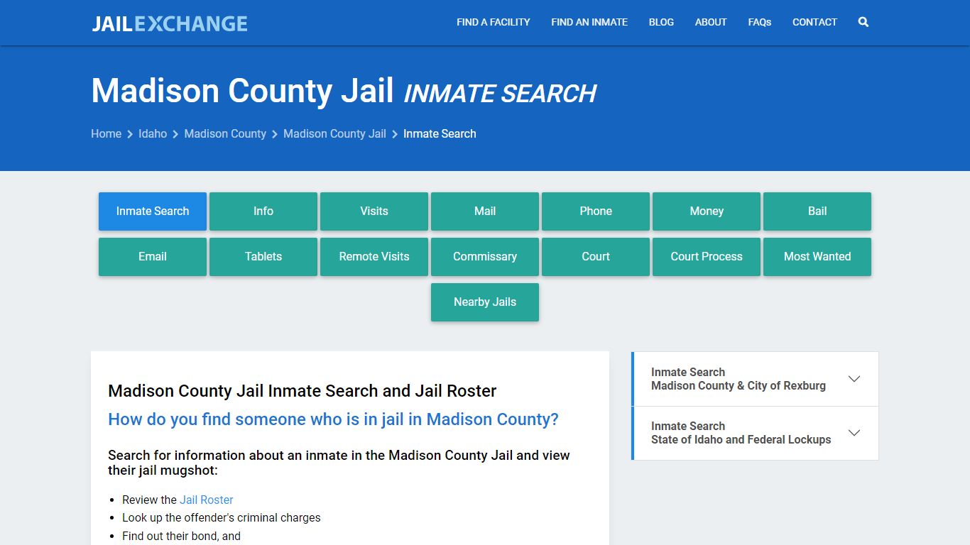 Inmate Search: Roster & Mugshots - Madison County Jail, ID